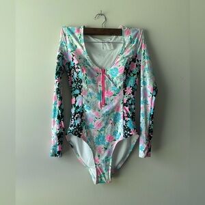 Celebrity Pink NWOT long sleeve one piece floral bathing‎ suit size S